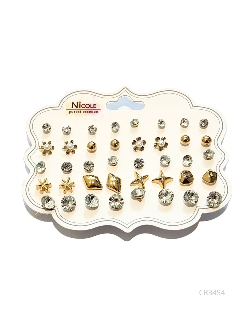 ZARCILLOS TOPITOS SET DE 20 PARES