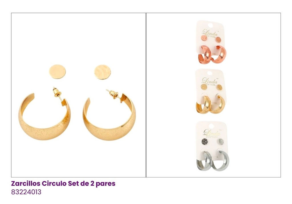 ZARCILLOS ARGOLLAS CIRCULO SET DE 2