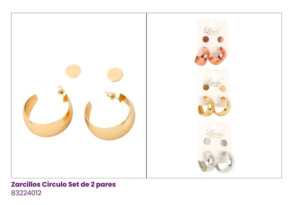 ZARCILLOS ARGOLLAS CIRCULO SET DE 2