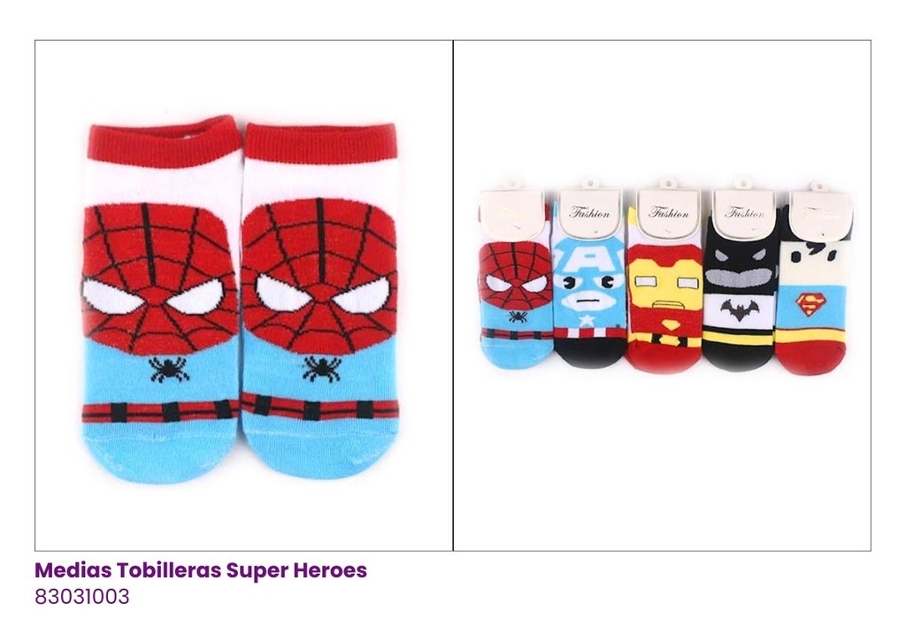 MEDIAS TOBILLERAS SUPER HEROES ADVENGERS