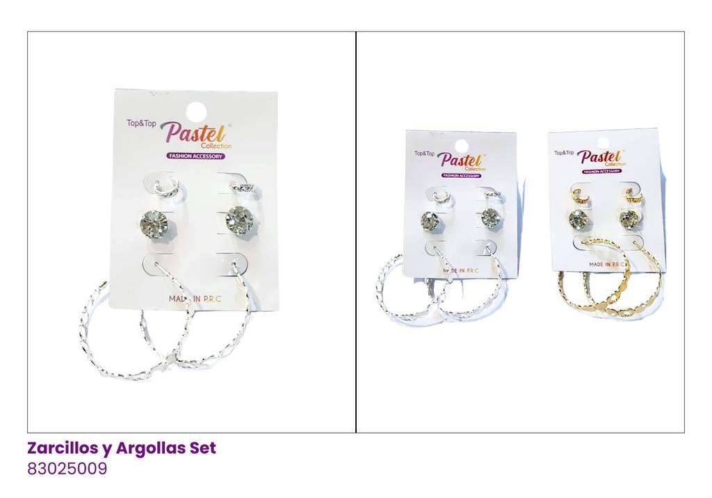 ARGOLLAS Y ZARCILLOS SET 2 PARES