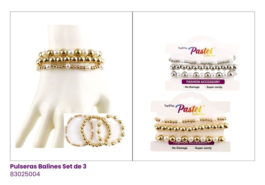 PULSERAS BALINES SET DE 3