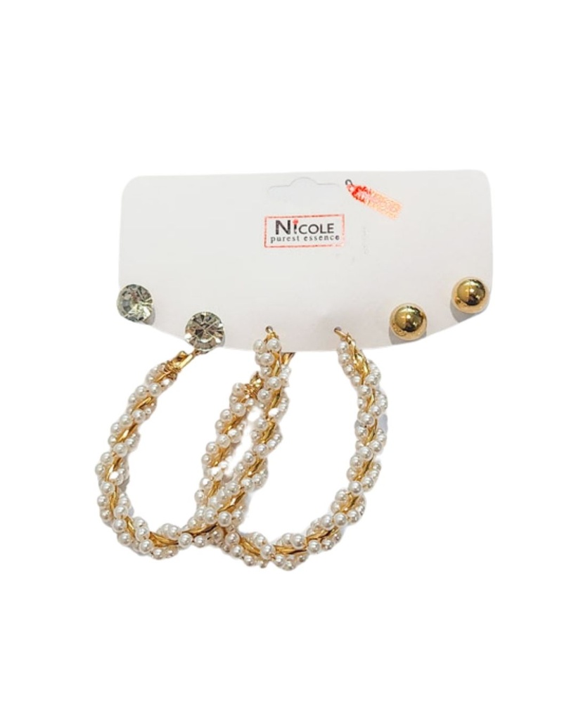 ZARCILLOS ARGOLLAS SET DE 3 PARES