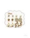 ZARCILLOS TOPITOS MARIPOSA SET DE 6 PARES