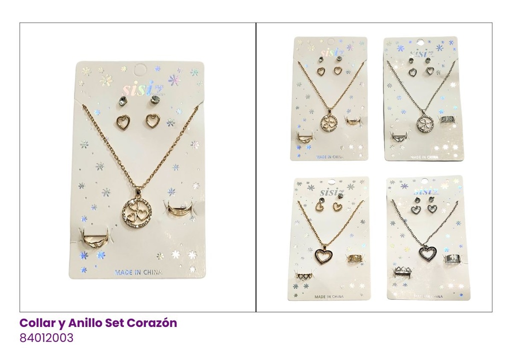 COLLAR Y ZARCILLOS CON ANILLO SET