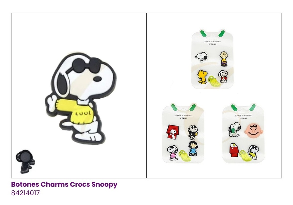BOTONES CHARMS CROCS SNOOPY