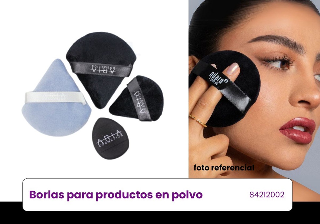 BORLAS PARA PRODUCTOS POLVO ARIA COSMETICS