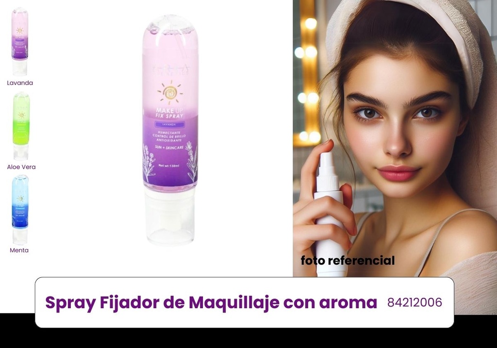 SPRAY FIJADOR DE MAQUILLAJE (3 AROMAS)