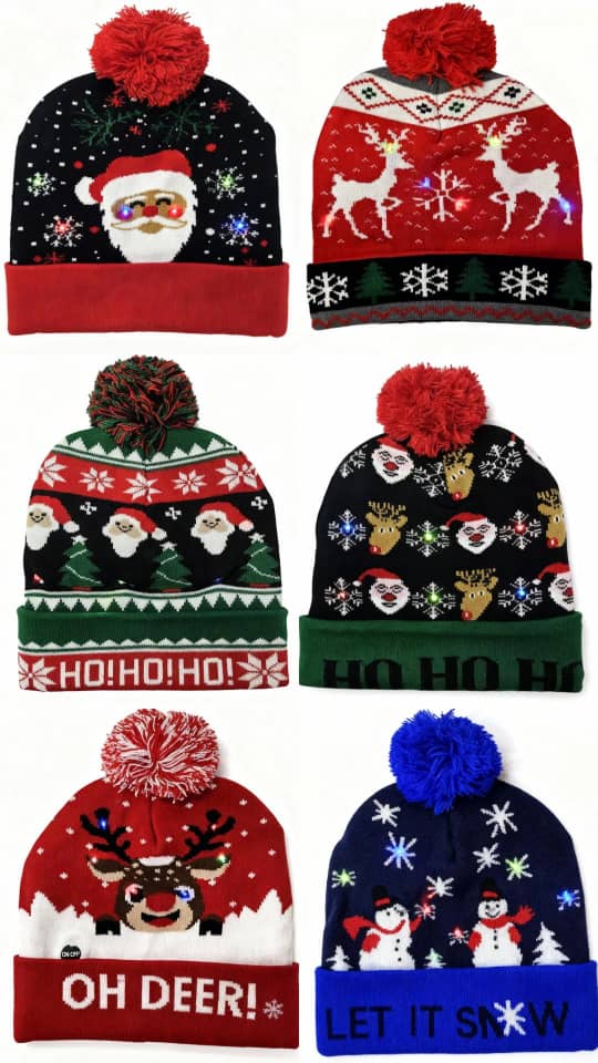 GORROS PASAMONTAÑAS NAVIDAD LUZ