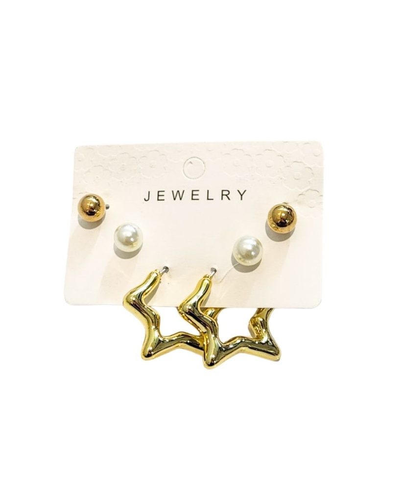 ZARCILLOS SET DE 3 ESTRELLA