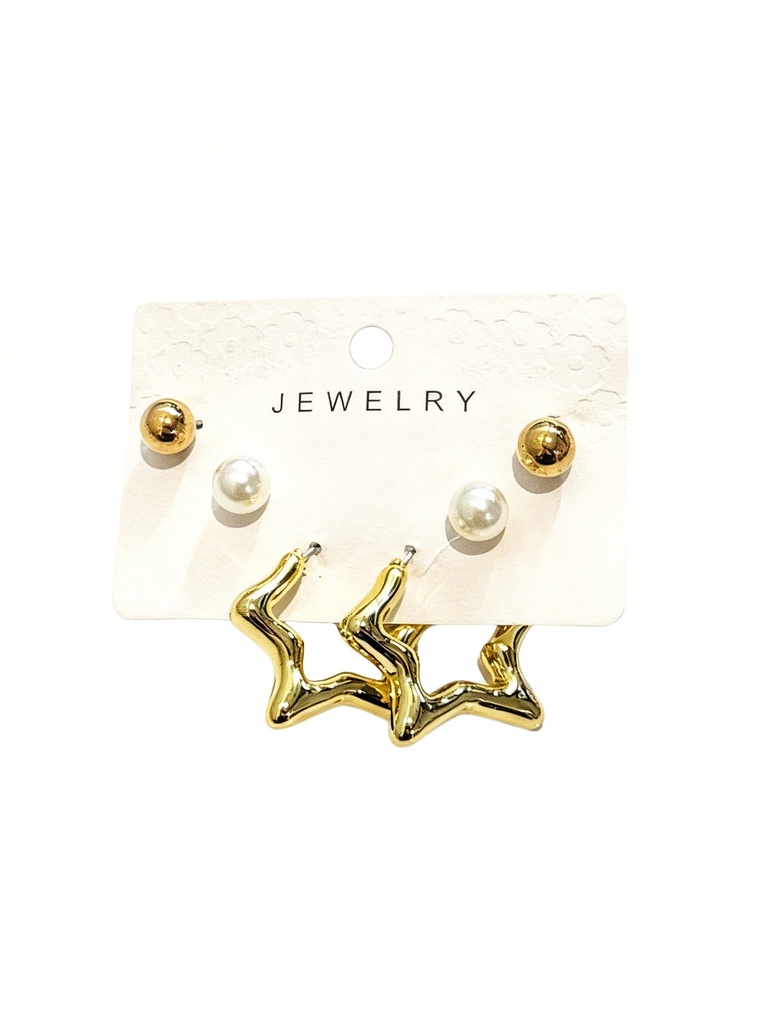 ZARCILLOS SET DE 3 ESTRELLA