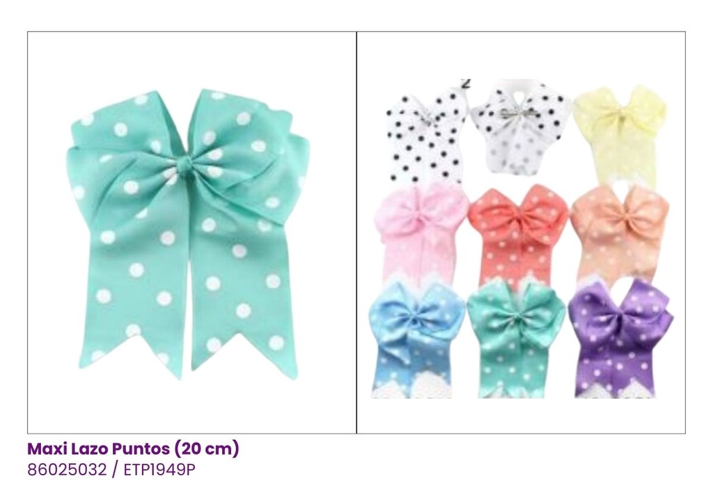 MAXI LAZOS LUNARES COLORES PASTEL