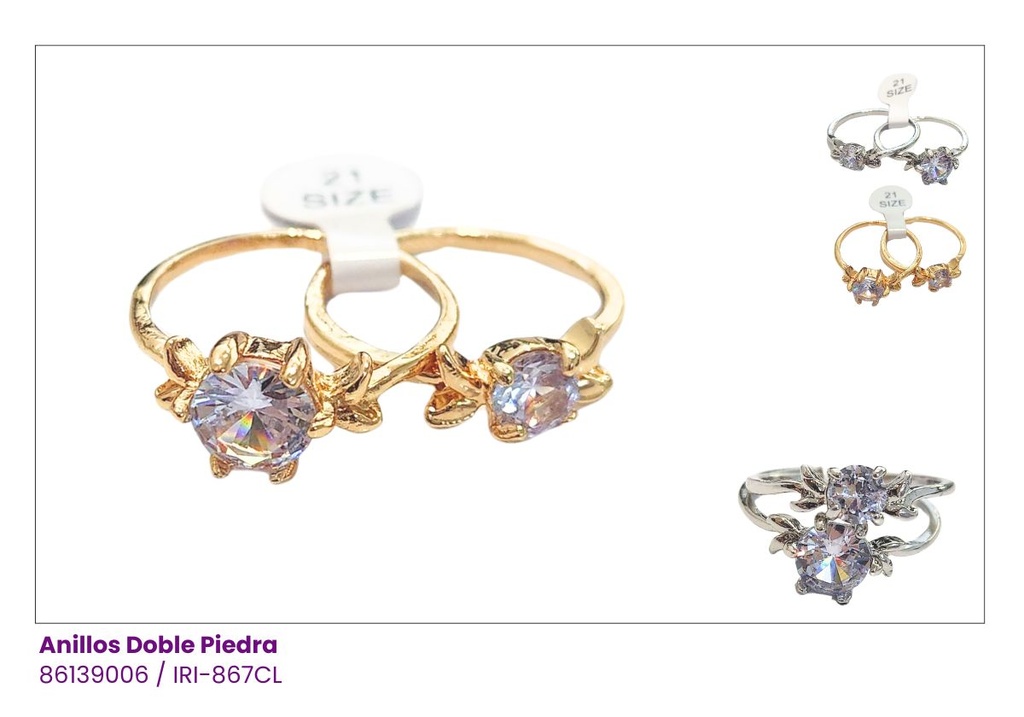 ANILLOS PIEDRA DOBLE