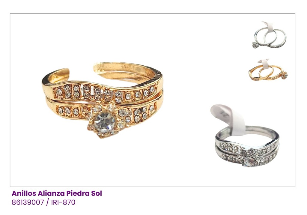 ANILLOS PIEDRA DOBLE