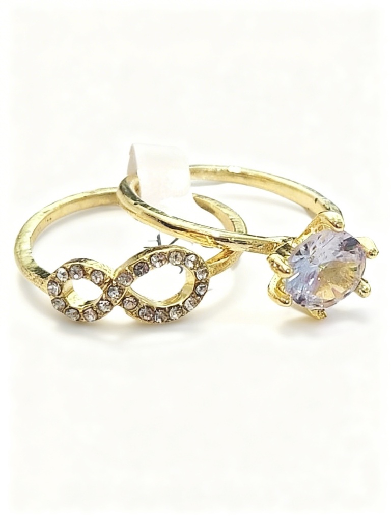 ANILLOS PIEDRA INFINITO DOBLE