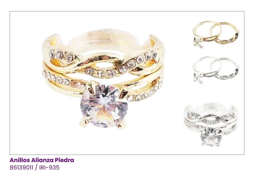 ANILLOS PIEDRA DOBLE