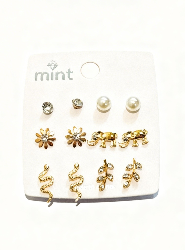 ZARCILLOS TOPITOS SET DE 6 PARES