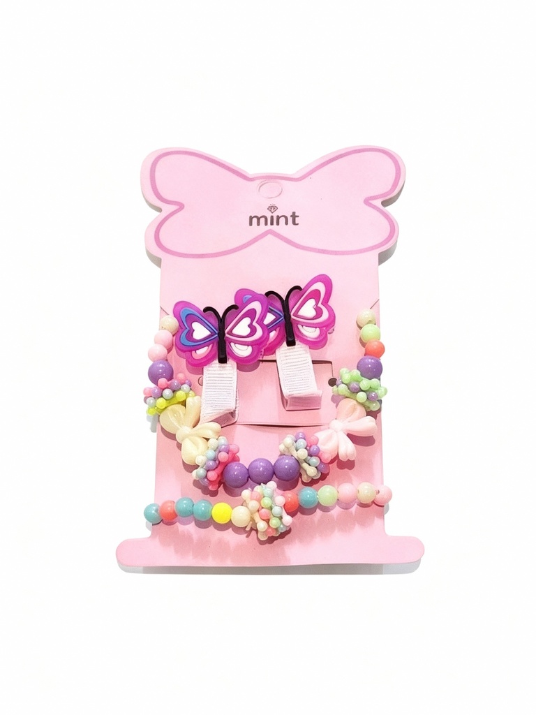 COLLARES - PULSERAS Y GANCHOS NIÑAS MARIPOSA