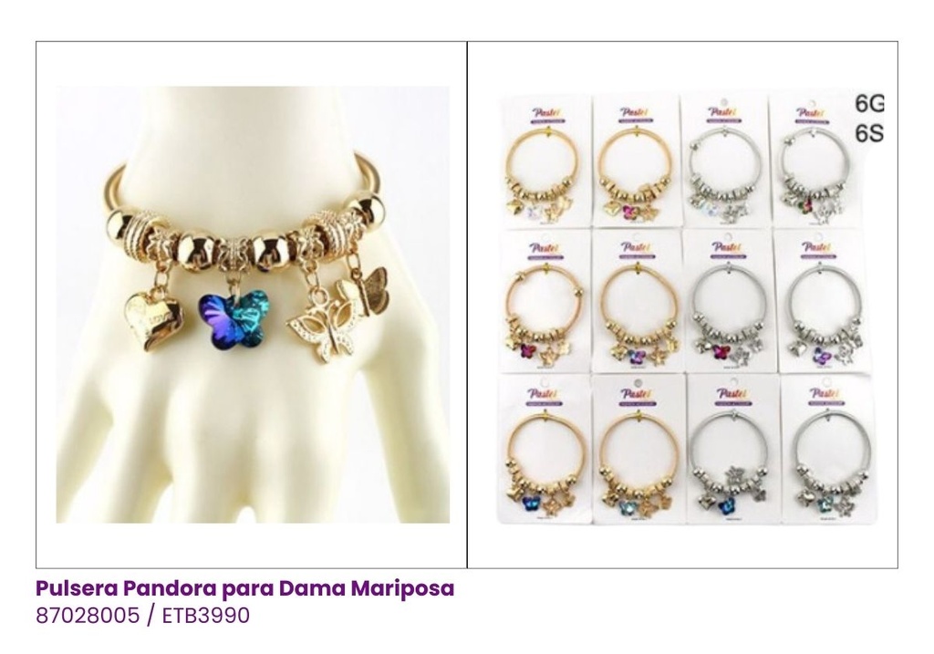 PULSERAS PANDORA MARIPOSA  