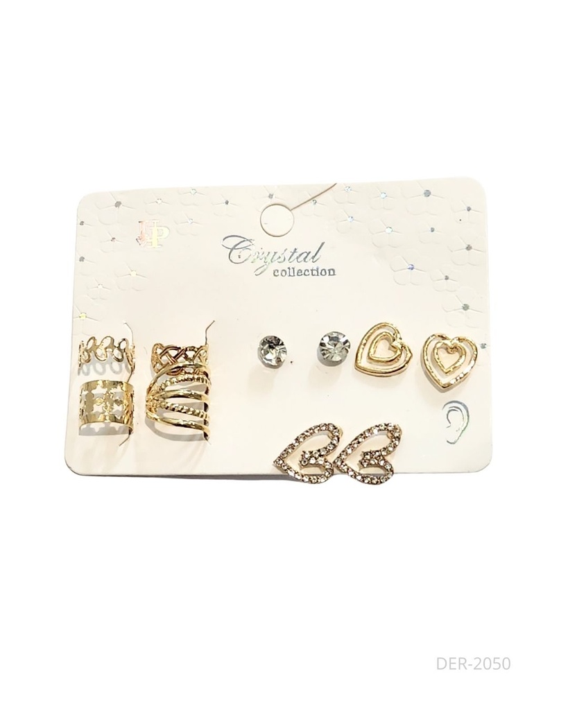 ZARCILLOS TOPITOS CORAZON Y EAR CUFF