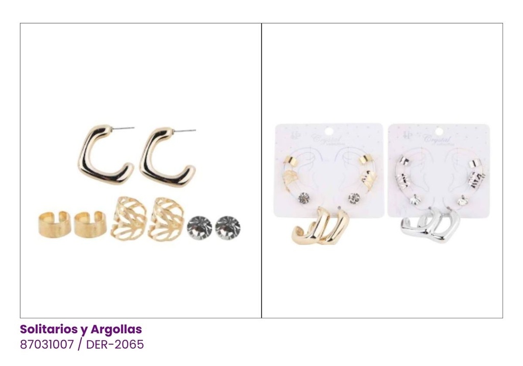 ARGOLLAS CHUNKY Y EAR CUFF SET