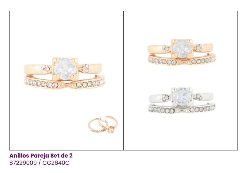 ANILLOS PIEDRA SET DE 2 PAR