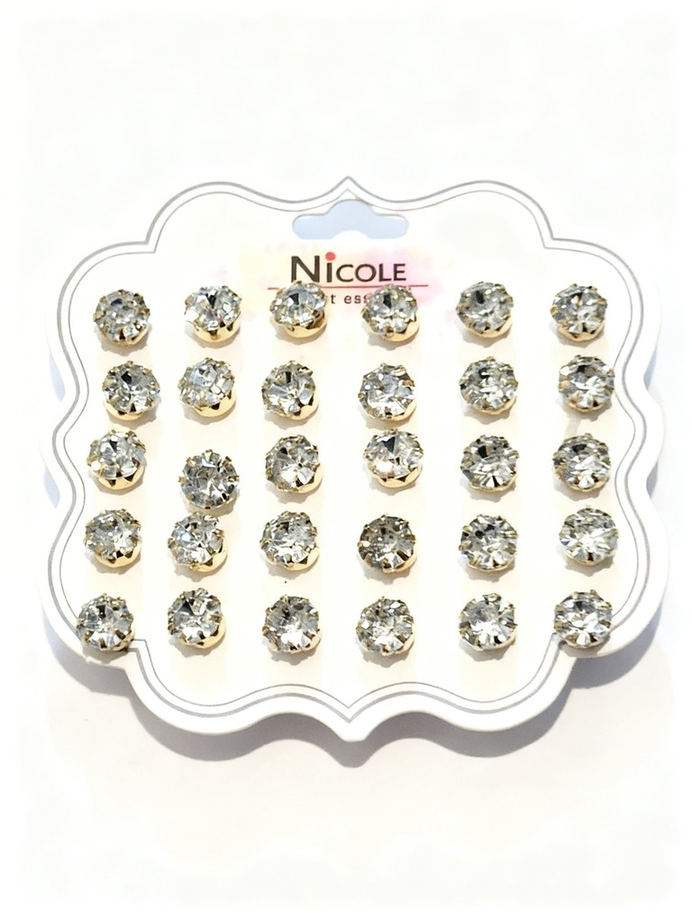 ZARCILLOS TOPITOS BRILLANTES SET DE15 