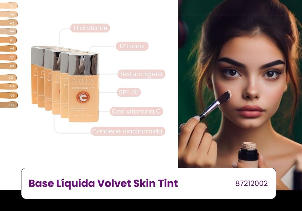 BASE LIQUIDA VOLVET SKIN TINT ARIA 
