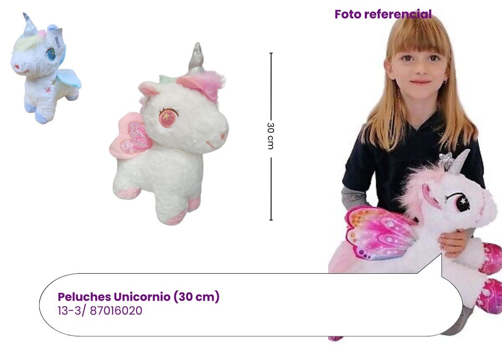 PELUCHES UNICORNIO PEQUEÑO (30 CM)