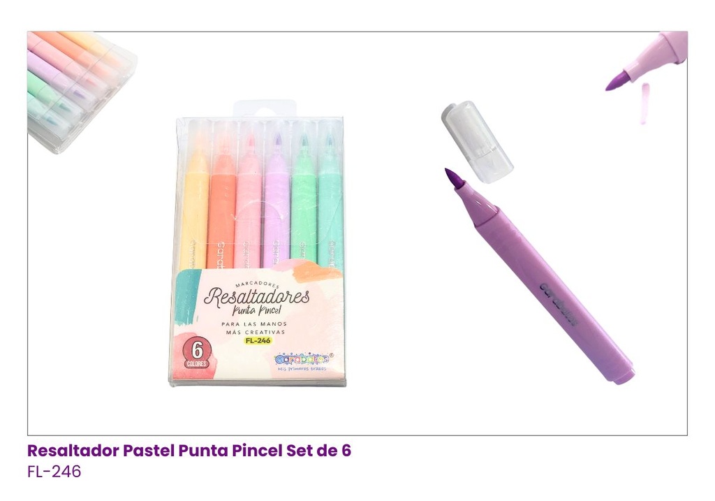RESALTADORES PUNTA PINCEL SET DE 6