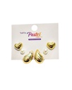 ZARCILLOS TOPITOS GOTA CORAZON SET DE 3