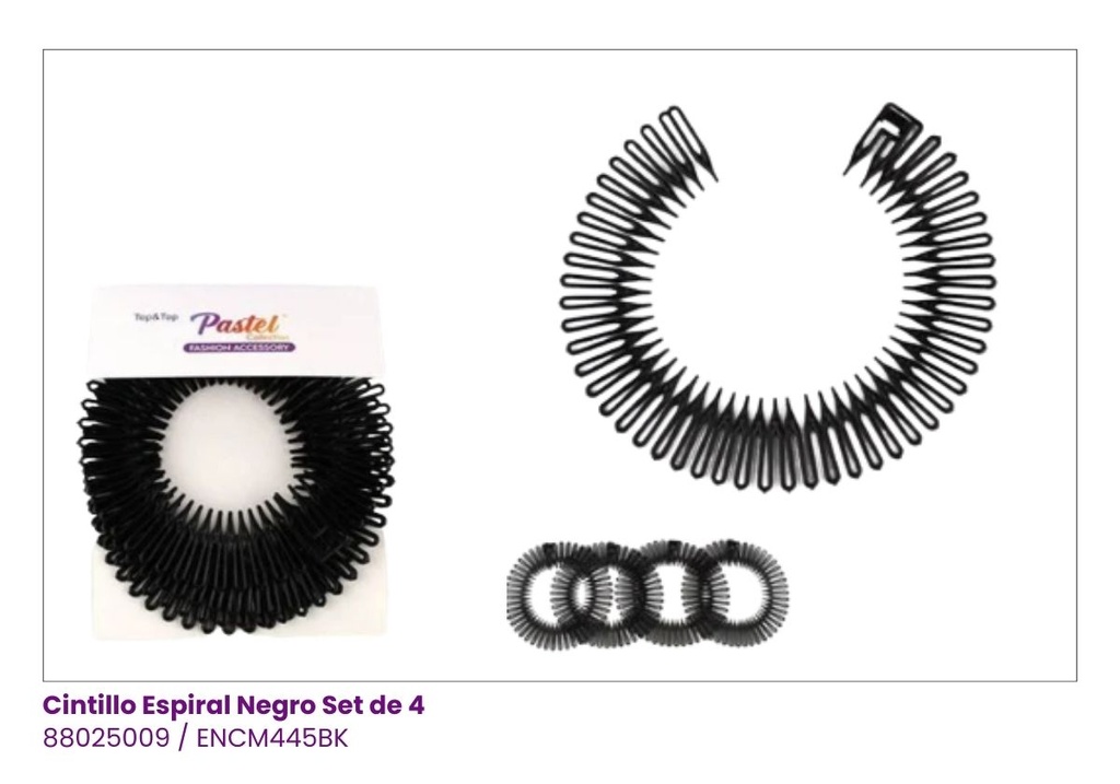 CINTILLOS ESPIRALES SET DE 4