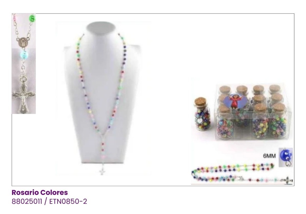 ROSARIOS COLORES XL LARGOS SANTO NIÑO