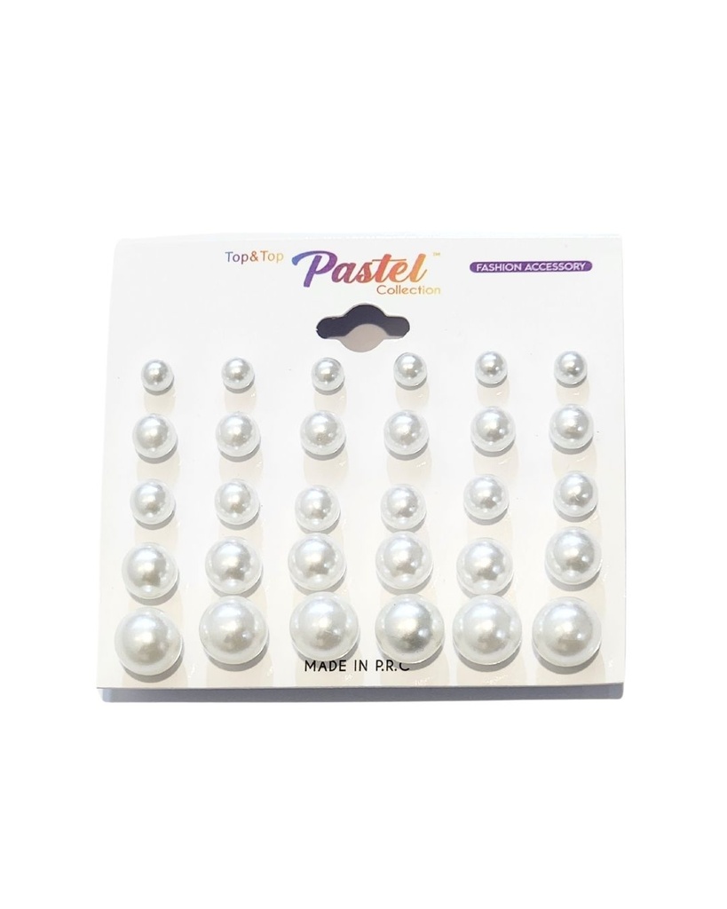 ZARCILLOS TOPITOS PERLAS SET DE 15