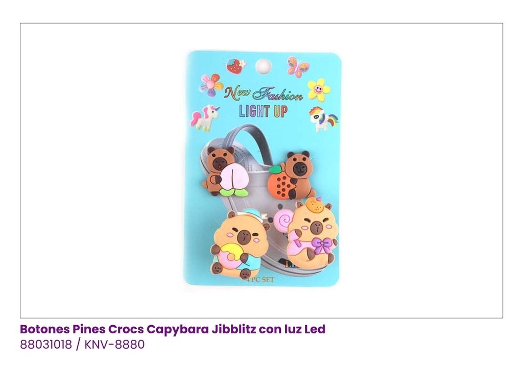 BOTONES CHARMS PINES CROCS CAPYBARA