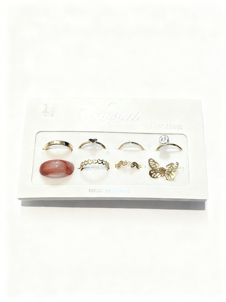 ANILLOS MARIPOSA SET DE 8