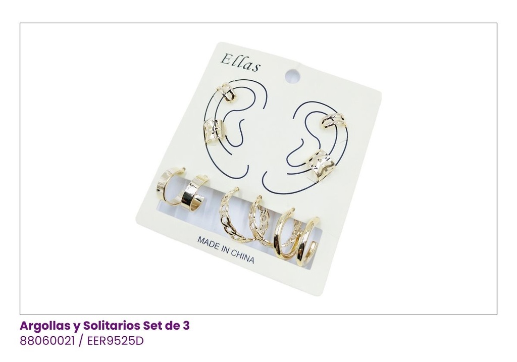 ARGOLLAS Y EAR CUF SET DE 4