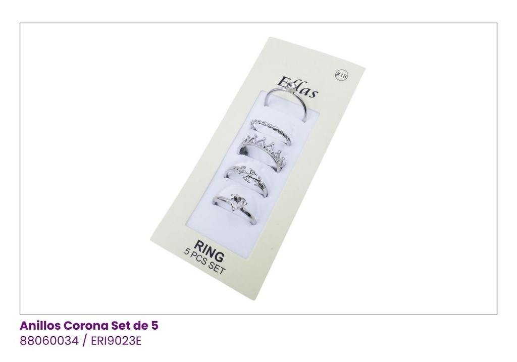 ANILLOS CORONA SET DE 5
