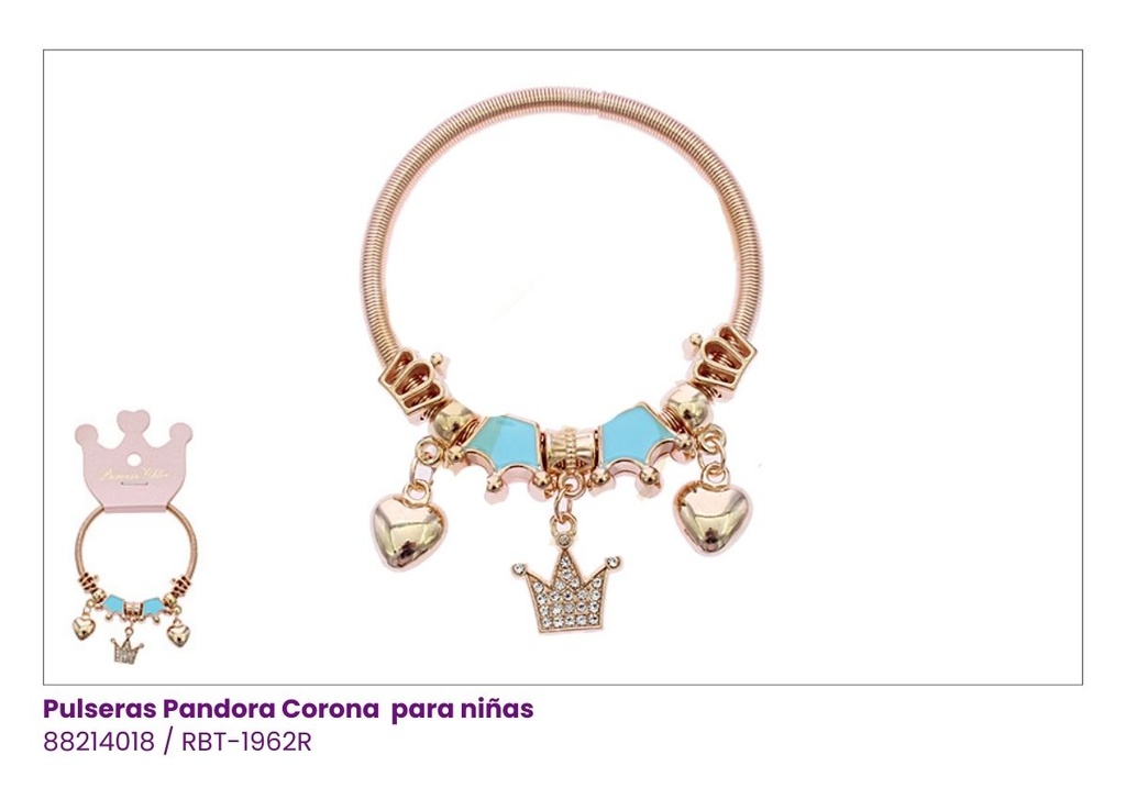 PULSERAS PANDORA PARA NIÑAS CORONA