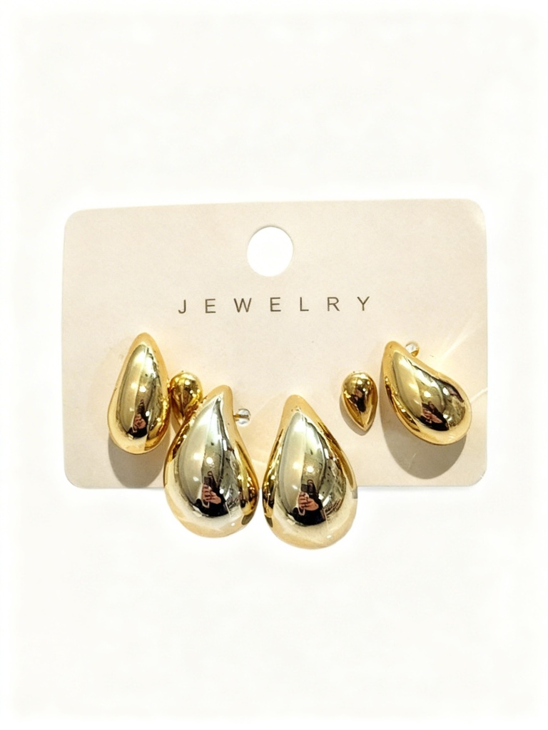 ZARCILLOS CHUNKY GOTAS SET DE 3