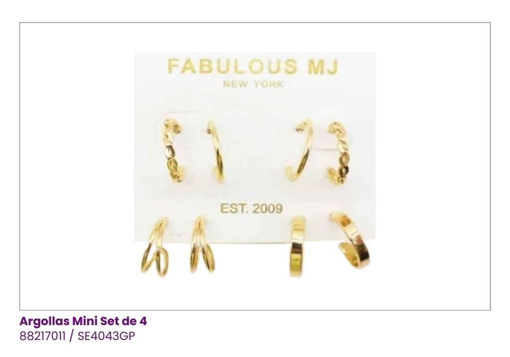 ARGOLLAS SET PEQUEÑAS DE 4