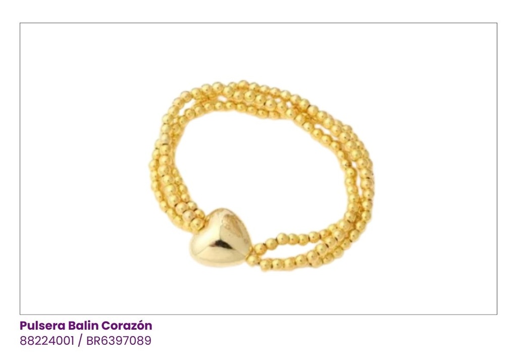 PULSERAS BALINES CORAZON