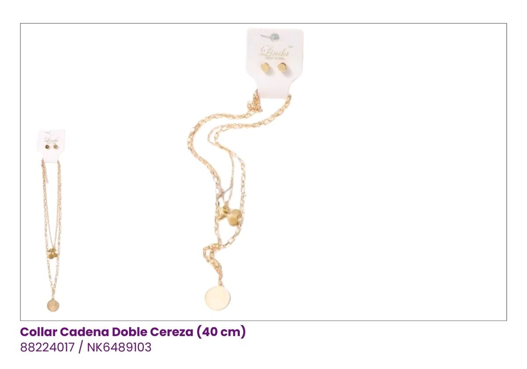 COLLARES CADENA DOBLE CEREZA