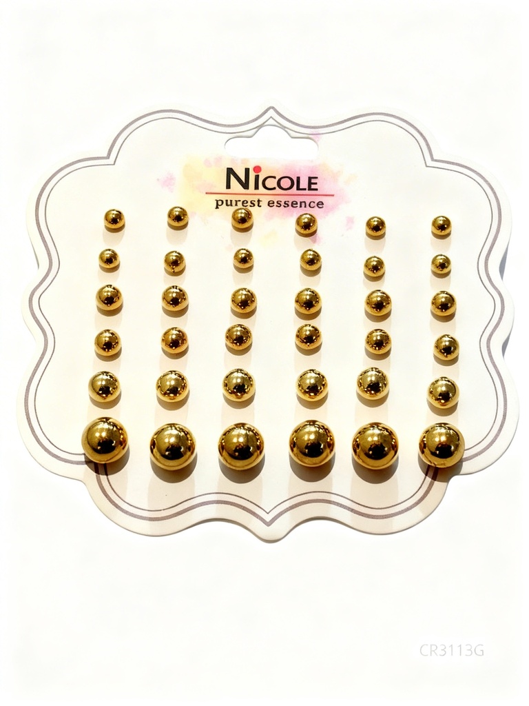 ZARCILLOS TOPITOS SET DE 18 PARES