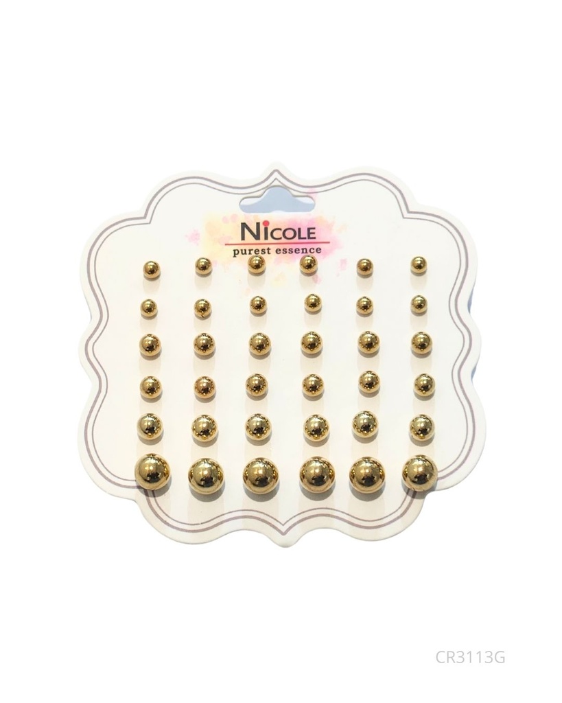 ZARCILLOS TOPITOS SET DE 18 PARES