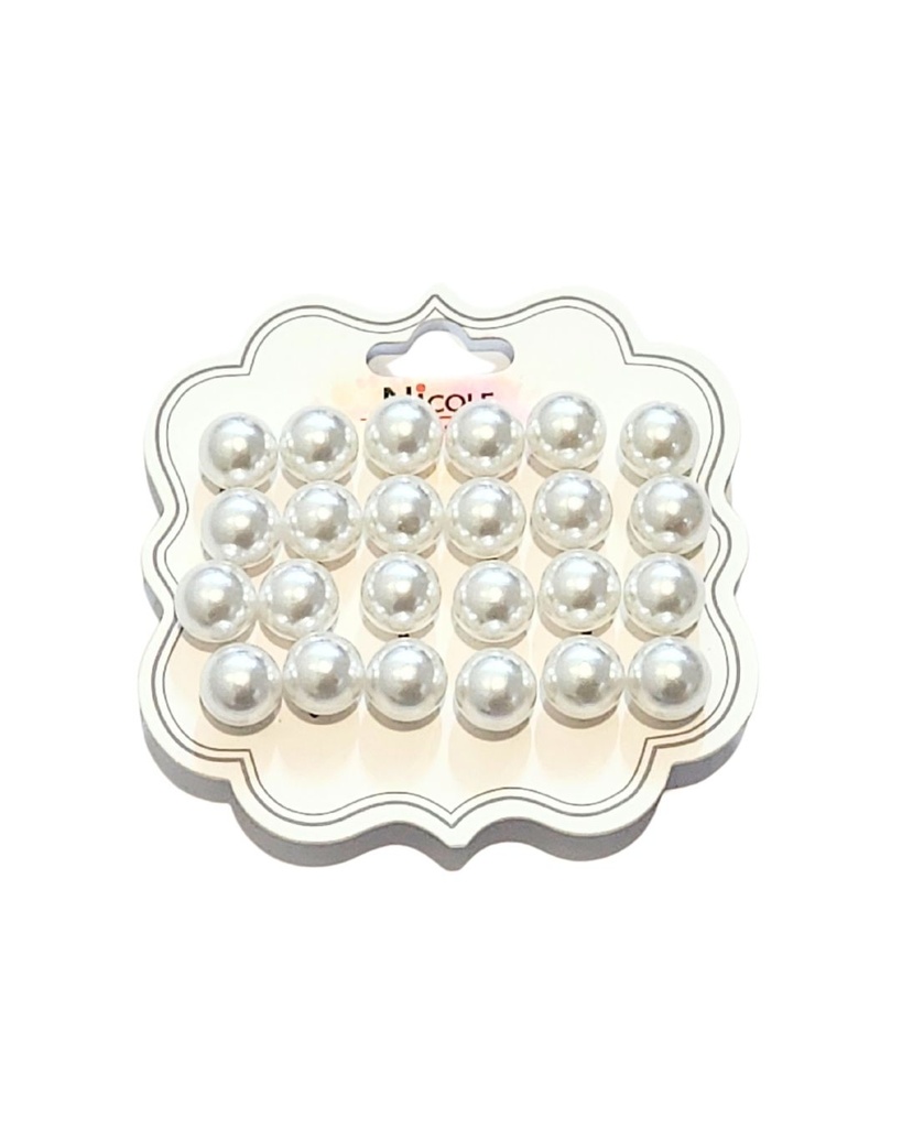 ZARCILLOS TOPITOS PERLAS SET DE 12 