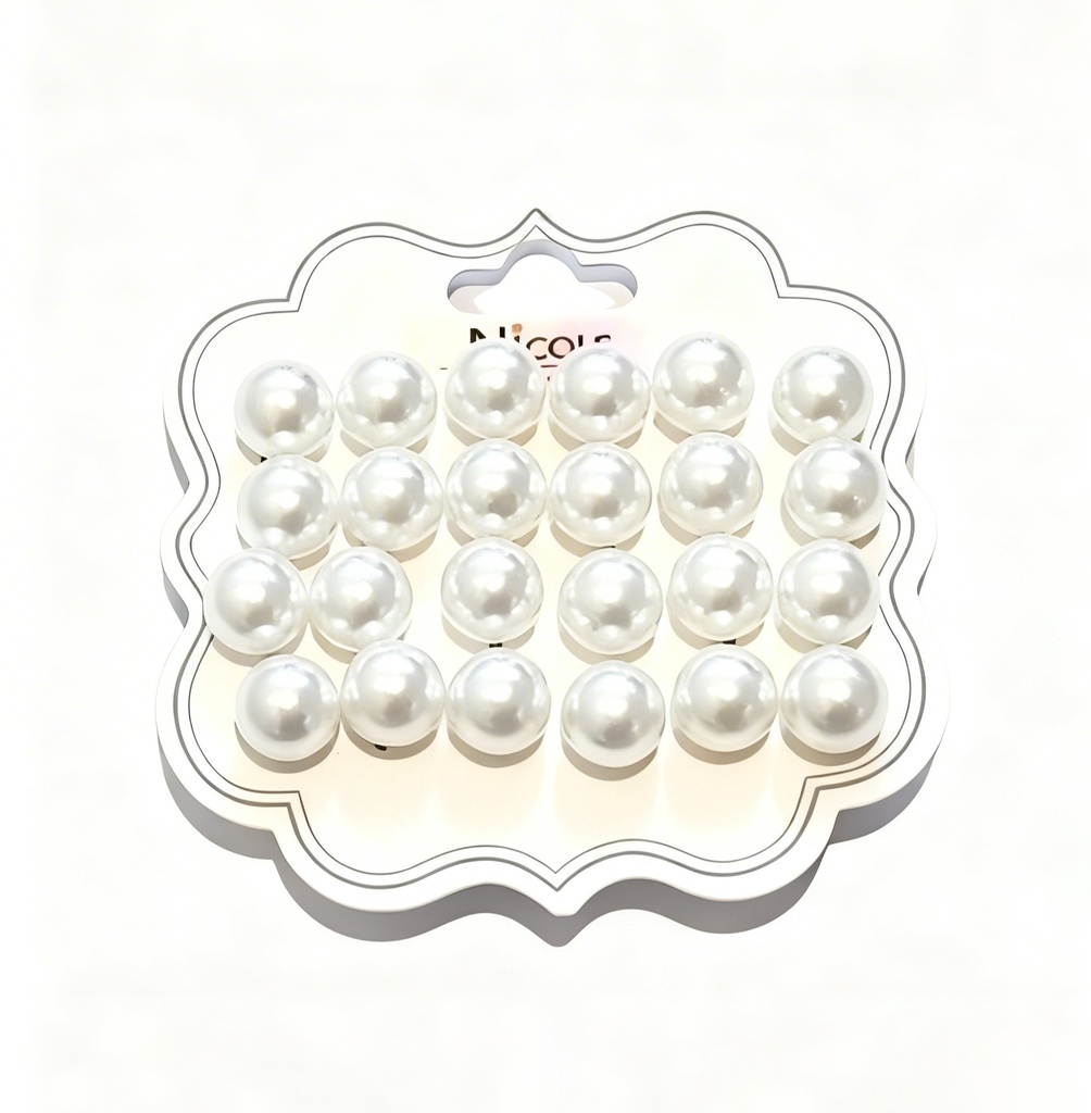 ZARCILLOS TOPITOS PERLAS SET DE 12 