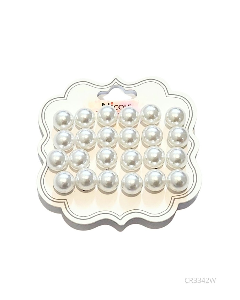 ZARCILLOS TOPITOS PERLAS SET DE 12 