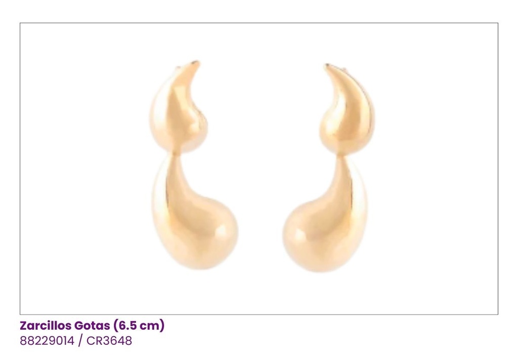 ZARCILLOS CHUNKY GOTAS DOBLE (6.5 CM)