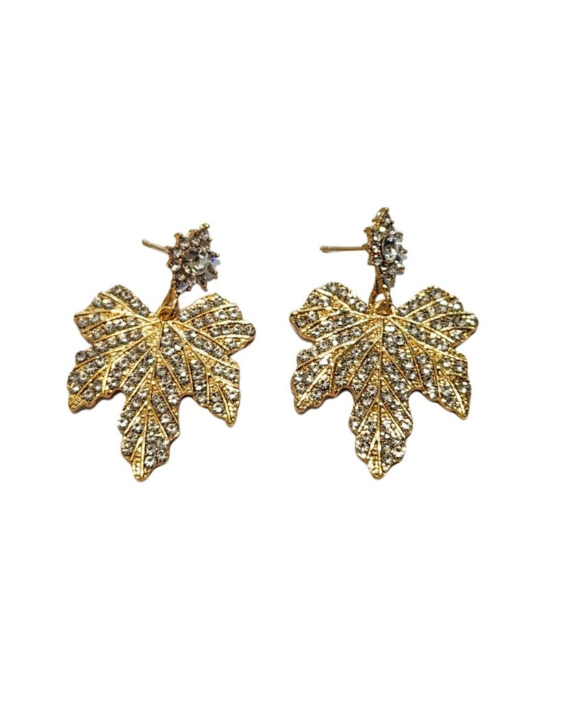 ZARCILLOS CHUNKY HOJAS STRASS (5.30 CM)